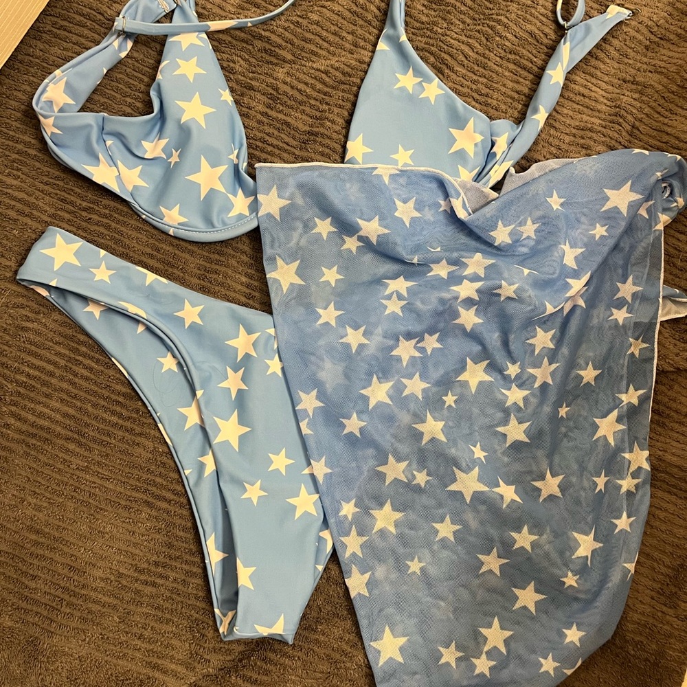 SHEIN swim suit. Stars. Blue and white. Size medium